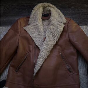 ASOS Tan Teddy Jacket with Cream Shearling